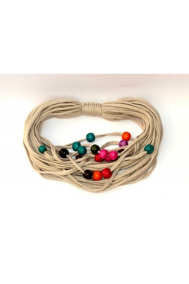 Collier fantaisie spaghetti avec perles