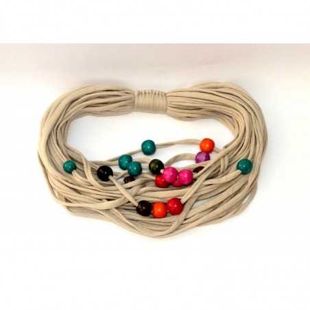 Collier fantaisie spaghetti avec perles