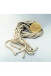 Supercheria Collier textile avec bouton Galeria rebujito boton beige