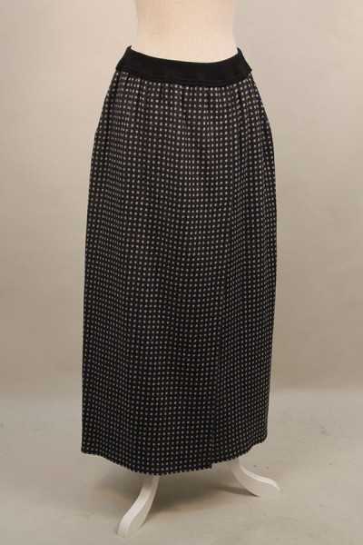 Kedziorek Jupe longue grise petits carreaux