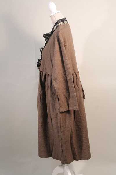 Les Ours Robe manteau Poema coton khadi chocolat