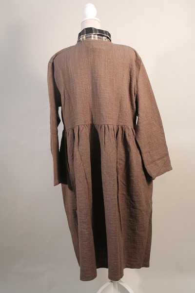 Les Ours Robe manteau Poema coton khadi chocolat