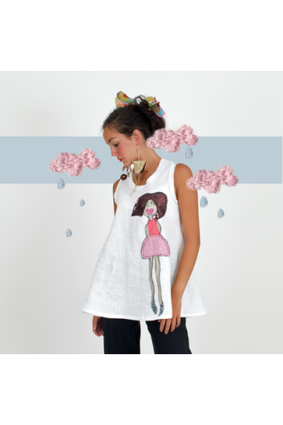 Filly Biz White tunic Girly Lady SFB16
