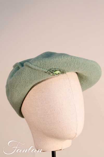 Willi Béret Gari vert eau avec pierre