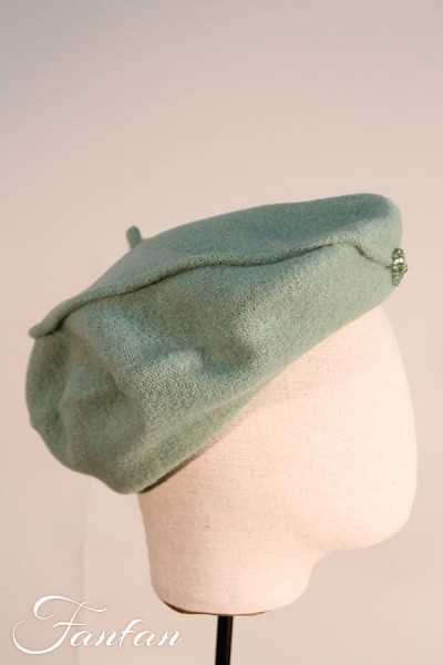 Willi Béret Gari vert eau avec pierre