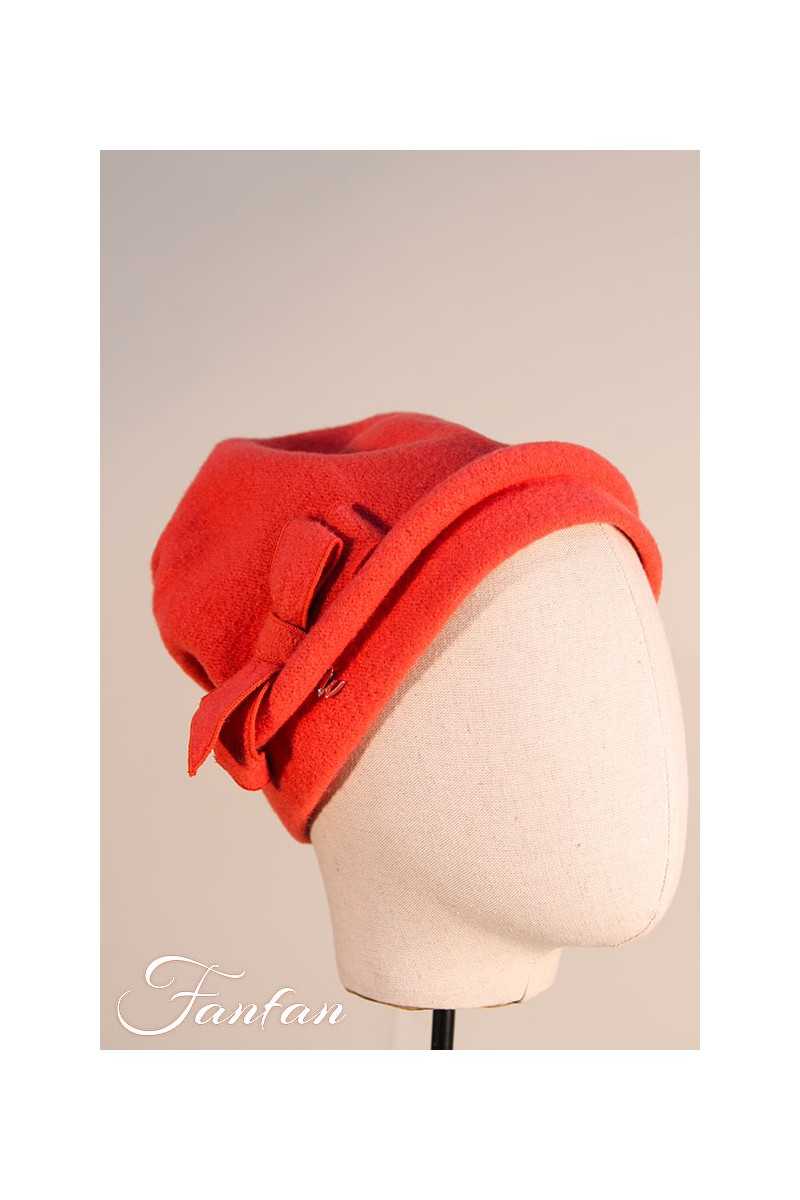 Willi Hat Bari orange-pink with bow