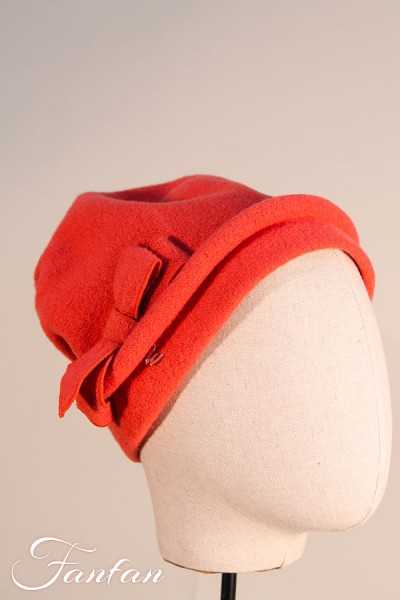 Willi Chapeau Bari Rose orangé avec noeud