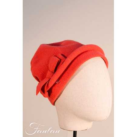 Willi Hat Bari orange-pink with bow