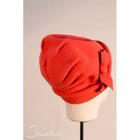 Willi Hat Bari orange-pink with bow