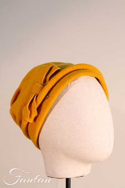 Willi Chapeau Bari ocre moutarde avec noeud