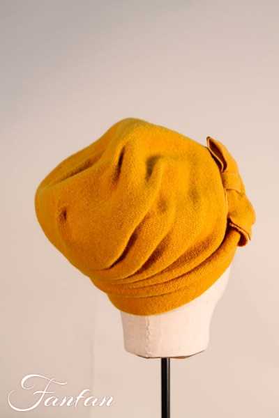 Willi Chapeau Bari ocre moutarde avec noeud