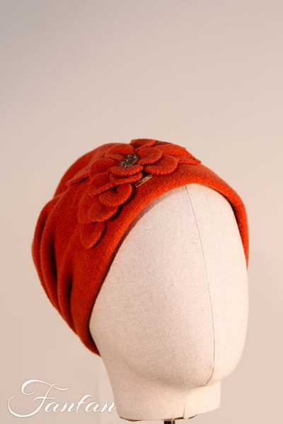 Willi Chapeau Zikana rouille fleurs et perles