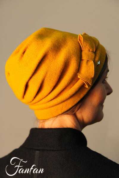 Willi Chapeau Bari ocre moutarde avec noeud