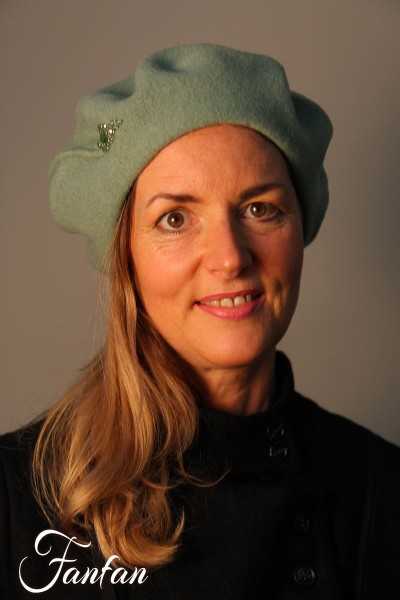 Willi Béret Gari vert eau avec pierre