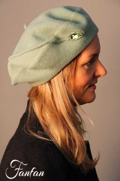 Willi Béret Gari vert eau avec pierre