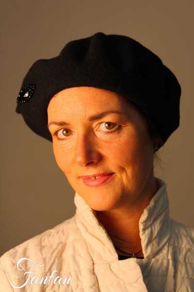 Willi Béret Gari noir avec pierre