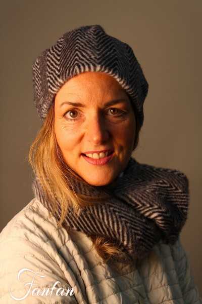 Kontessa Echarpe à chevrons gris Facia spigato 371