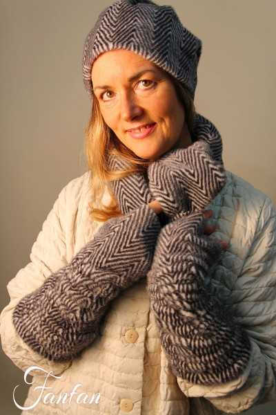 Kontessa Echarpe à chevrons gris Facia spigato 371