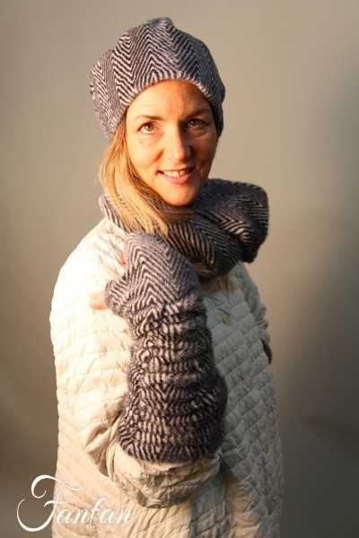 Kontessa Echarpe à chevrons gris Facia spigato 371