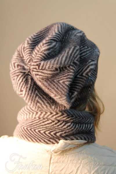 Kontessa Mütze chevron grau Lolita 372
