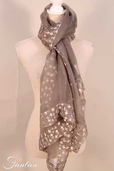 Privatsachen Scarf in embroidered silk Windschatz Esel