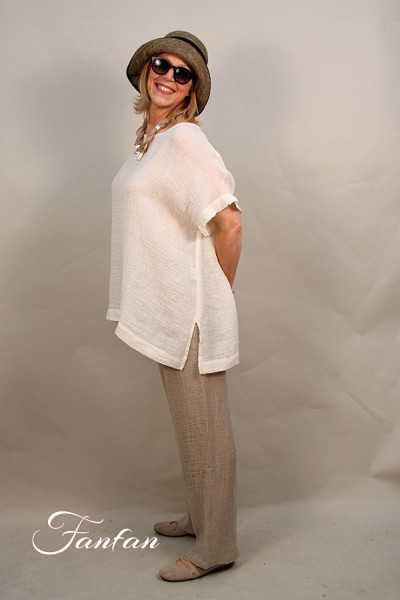 Blitz Moda Positano Pantalon lin Musa ecru