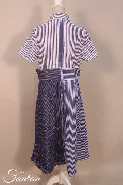 Kokomarina Striped dress Ichi white and blue