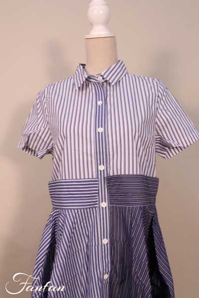 Kokomarina Striped dress Ichi white and blue