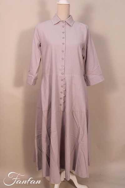 Les Filles d'ailleurs Robe en coton gris R966