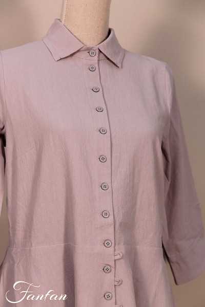 Les Filles d'ailleurs Robe en coton gris R966
