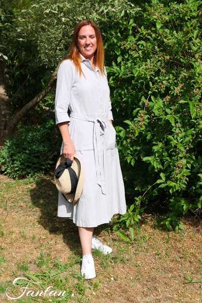Les Filles d'ailleurs Robe en coton gris R966