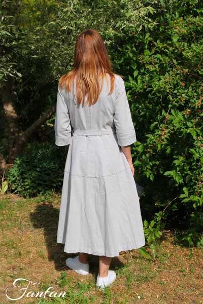 Les Filles d'ailleurs Robe en coton gris R966