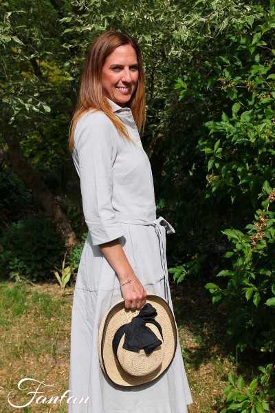 Les Filles d'ailleurs Robe en coton gris R966