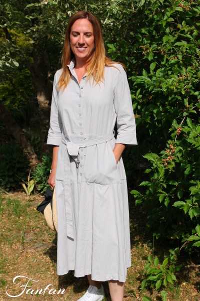 Les Filles d'ailleurs Robe en coton gris R966