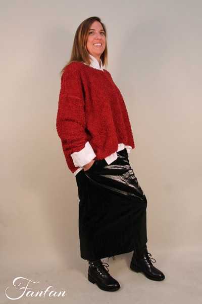 Les Filles d'ailleurs Jupe longue droite noire J563