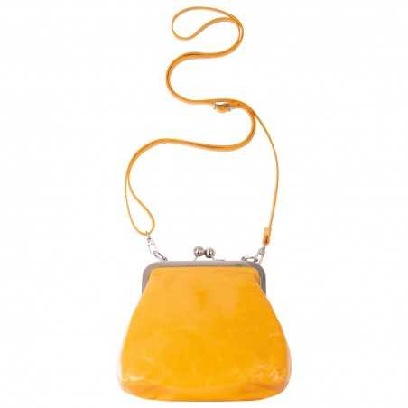 Volker Lang Petit sac à main bourse GRETA à fermoir Clic Clac Vintage Salsa