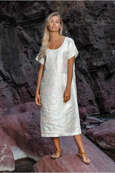 Kokomarina Dress Tanzanite Esat satin ecru