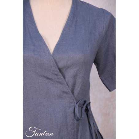 Les Filles d'Ailleurs Robe portefeuille Blue R800