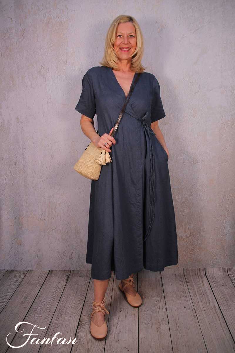 Les Filles d'Ailleurs Robe portefeuille Blue R800