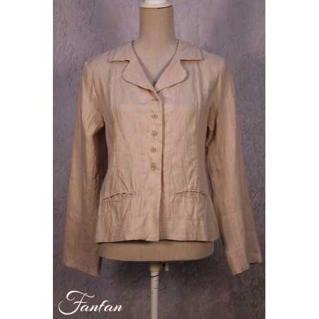 Les Filles d'Ailleurs Veste en lin Sand V457