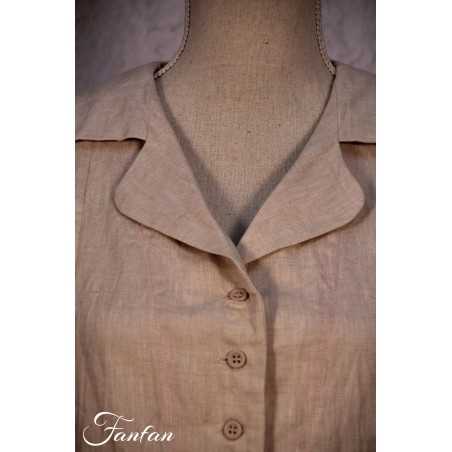 Les Filles d'Ailleurs Veste en lin Sand V457