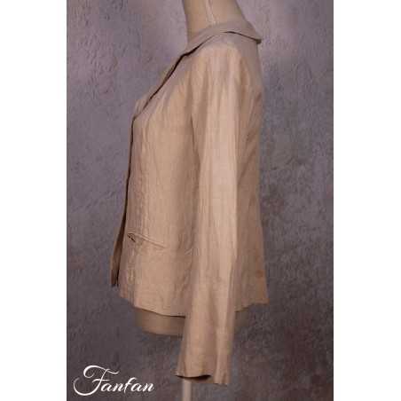 Les Filles d'Ailleurs Veste en lin Sand V457