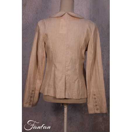 Les Filles d'Ailleurs Veste en lin Sand V457