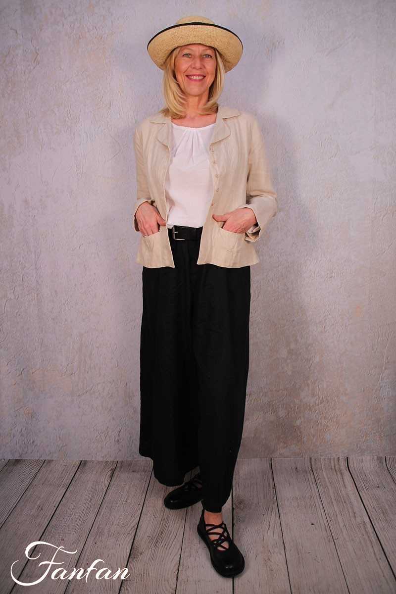 Les Filles d'Ailleurs Veste en lin Sand V457