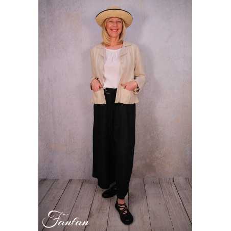 Les Filles d'Ailleurs Veste en lin Sand V457