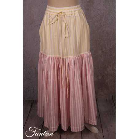 Les Filles d'Ailleurs Jupe rayée Pink up Yellow J573