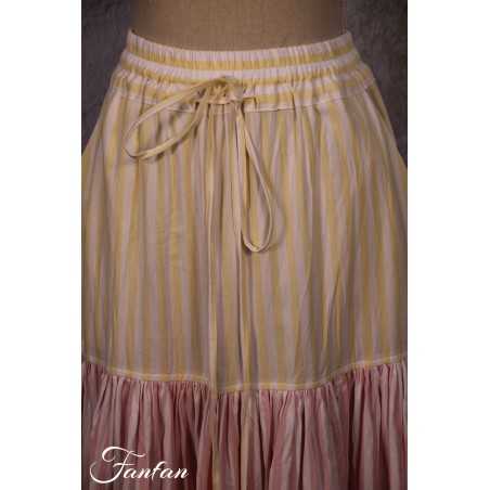 Les Filles d'Ailleurs Jupe rayée Pink up Yellow J573
