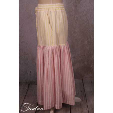 Les Filles d'Ailleurs Jupe rayée Pink up Yellow J573