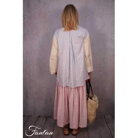Les Filles d'Ailleurs Jupe rayée Pink up Yellow J573