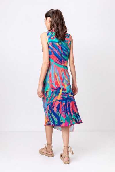 Ivko Wickelkleid mit tropischem Print 211543 Pink